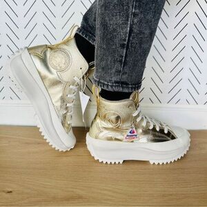 ❤️ NIB! Converse Run Star Hike Hi Western Gold Platform Sneakers, W9.5 M8